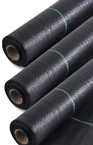 AVOID Toile De Paillage Geotextile Anti Repousse Durable Pour Jardin, Geotextile Perméable À L’Eau Et À L’Air, Barrière Anti Mauvaises Herbes Pour Massifs, Allées Et Potager, 110 GR/m² (3x25m)