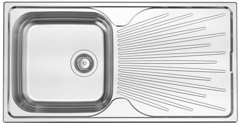 Liquida JAV10SS 1.0 Bowl Reversible Stainless Steel Kitchen Sink with Waste