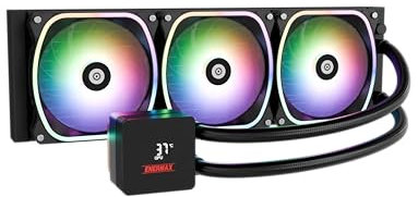 ENERMAX AQUAFUSION II 360mm ARGB AIO CPU Wasserkühlung|Dual Chamber|TDP 370W+|Intel LGA 1851/1700/115x/2066|AMD AM5/AM4 |Digital Anzeige |3x SquA RGB ADV 120 PWM Lüfter |ELC-AQFS360-SQA
