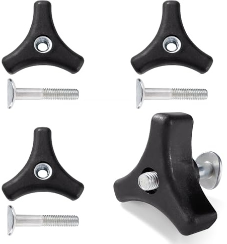 VooGenzek 4 Set Manopole per Maniglia Tosaerba Bulloni a Dado, Triangolo Maniglia Manopola Dado Vite Bullone per Tosaerba e Attrezzi da Giardino
