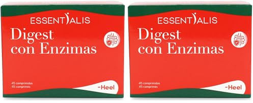 Essentialis Digest con Enzimas – con Hinojo, Jengibre, 5 Enzimas Digestivas y Carbonatos de Calcio y Sodio – Gases, Hinchazón y Digestiones Pesadas – Absorción Nutrientes - 45 comprimidos veganos