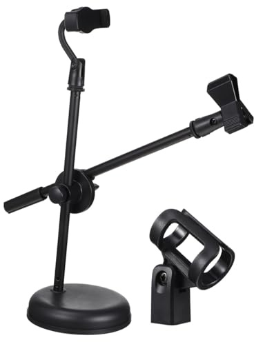 Yardwe Verstellbarer Tischmikrofonständer Mit Smartphone-halter Stabiler Und Langlebiger Mikrofonhalter Für Home-recording Podcasting Und Live-performances