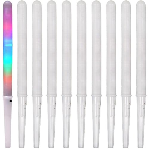 Fituenly 10pcs Led Glowing Candy Floss Sticks Cotton Candy Cones Reusable Stick Colorful Cotton Candy Sticks for All Type Cotton Candy Machine