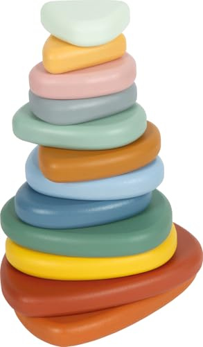 small Foot Montessori Balanciersteine aus FSC® 100%-zertifiziertem Holz, 12 Stapelsteine, Lernspielzeug zur Förderung von Motorik, Balance & Achtsamkeit ab 1 Jahr, 12759
