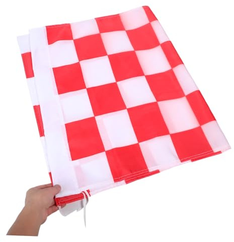 INOOMP Drapeau à Rouge Et Blanc Drapeau De Course Pour Extérieur Jardin Cour Décoration De Course