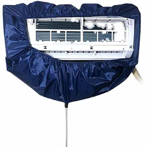 Funda de Limpieza para Aire Acondicionado, Kit de Limpieza para Split, Limpiador de Aire Acondicionado de Pared, Bolsa Protectora para Polvo y Limpieza con Tubo de Drenaje de 2,8 m (Azul 2)