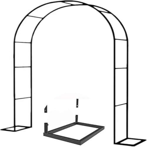 Arche de jardin en métal pour plantes grimpantes, cadre en acier résistant aux intempéries, treillis, pergola, arche autoportante, 1,2 m, 1,4 m, 1,8 m, 2,4 m, 3 m, noir, 3,5 m de large, noir, 1,4 m x