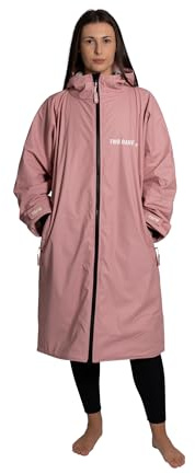 Two Bare Feet Elemental Waterproof Changing Robe Adults & Kids – 100% Waterproof & Windproof, Sherpa Fleece Lined, Slim Fit for Swimming, Surfing, Paddleboarding & Outdoors (Dusk/Cream, S/M)