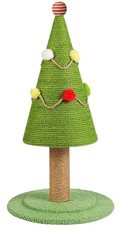 Árbol de Navidad para Gatos, Postes rascadores de Dibujos Animados para Gatos de Interior, estéticos de árbol de sisal Natural, de Compromiso para Mascotas, Gatos de Interior