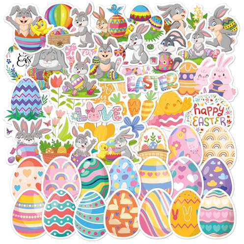 Ostereier Aufkleber, 50pcs Ostern Aufkleber, Aufkleber Osterdeko, Ostereier Sticker, Osterei Hase Aufkleber, Ostern Aufkleber Deko, Osteraufkleber, Easter Stickers, Ostereier Deko