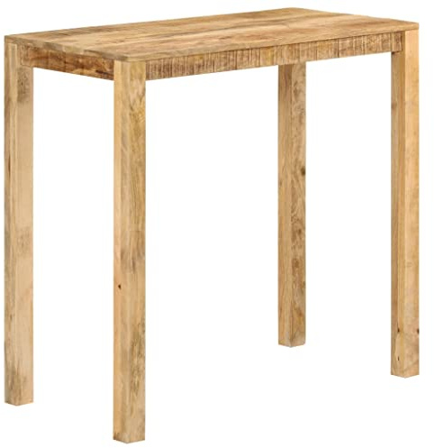 XinZaphrisal Bartisch 112x55x108 cm Massivholz Mango Stehtisch Küchentisch rustikaler Beistelltisch mit Stabiler Tischplatte und robustem Rahmen für Esszimmer