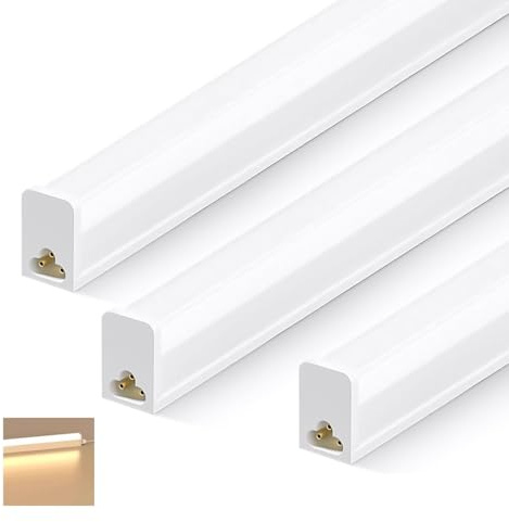 T5 LED-lysrör, 165-265V, anslutningsbart och fast anslutet, for våtrum, garage, källare, verkstad, badrum, flimmerfritt, 3 st.(Neutral light 4000K,60cm-9w)