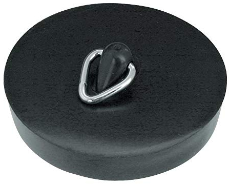 Home Xpert 2er Set Abflussstopfen, Abflußstöpsel, Ø 50,5 mm, mit Haken, schwarz