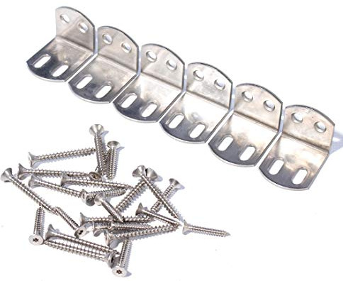 bambus-discount.com Bambuszaun Holzzaun Elementhalter 6er Set aus Edelstahl - Passend für Phuket Bambu Sichtschutzwand und andere
