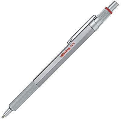 rOtring 600 Kugelschreiber | mittlere Spitze | Schwarze Tinte | silberfarbener Schaft | nachfüllbar