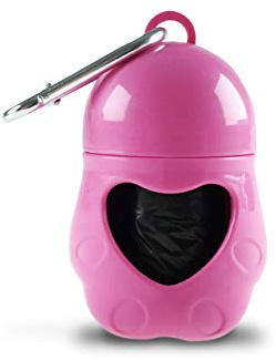 Porta Sacchetti Modello Pou Con Moschettone Portasacchetti Rosa