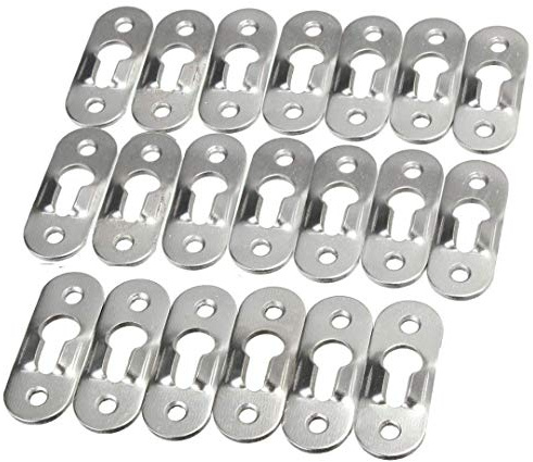 20 Pcs Keyhole Hangers Metal Fasteners for Picture Frames Mirrors Cabinet, 42 mm x 14 mm Flush Mount Hardware(no Screws)