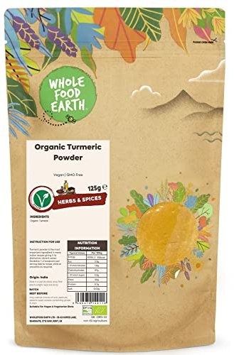 Wholefood Earth Organic Turmeric Powder 125g Vegan | GMO Free | Certified Organic