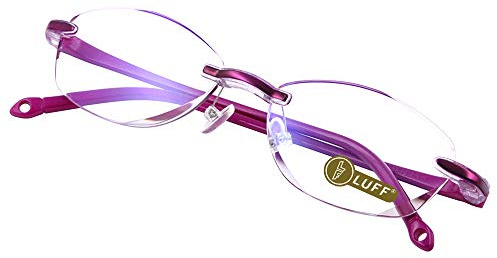 LUFF Reading Glasses Company Home Lightweight Comfortable Readers Value 2 Pack Frameless Diamond Trimming Mens/Womens