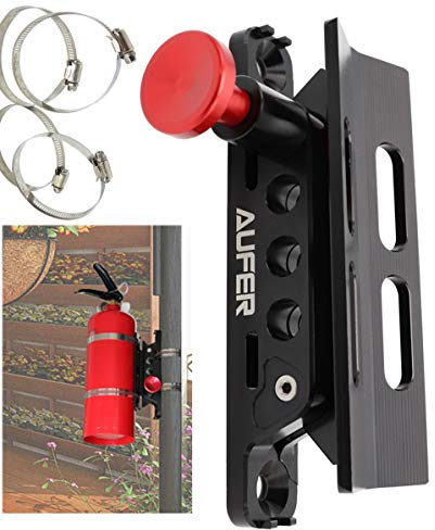 AUFER 1 Year Warranty-Universal Adjustable Roll Bar Fire Extinguisher Mount Holder Compatible with for Jeep Wrangler Gladiator Bronco UTV Polaris RZR Ranger Can Am Camper Van ATV Boat,Aluminum