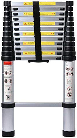 Scala estensibile 5 mm/16,5 piedi scala multiuso per soppalco da tetto per giardino domestico scale telescopiche in alluminio con capacità di 330 libbre EN131