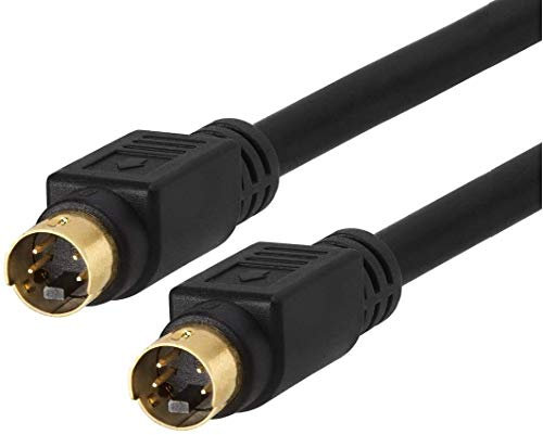 BRENDAZ S Video - Cavo S-Video da 50 piedi placcato oro SVHS a 4 pin, per videocamere, home theater, ricevitori DSS, VCR, DVR, PVR, lettori DVD, SVideo Cable Trasferisce video in TV o