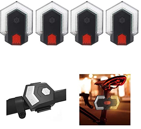 Bike Tail Light with Turn Signals -Front and Rear Lights USB Rechargeable, Remote Control Waterproof LED Safety Warning Flashing Light for Mountain Bike, Road Bicycle