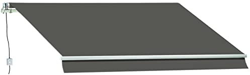 Mitepek Tenda da Sole motorizzata L.300xH.200cm, in Poliestere 280 gr/m² Grigio Fredi