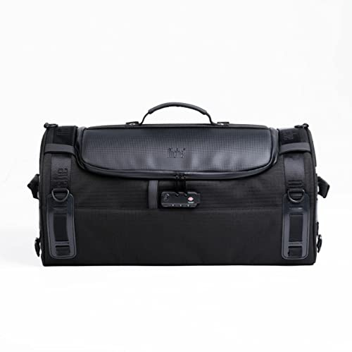 Niche Stackable Tail Bag, Three sizes, Motorcycle Rear Seat Bag with Waterproof Rain Cover, Motorbike Travel Luggage, Zipper closure, Large Capacity-22L