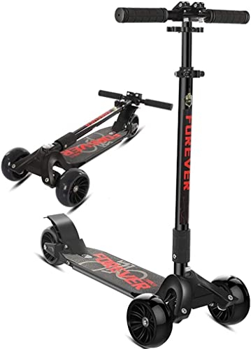 Mobilitätsroller, Roller für Erwachsene, 3-Rad-Roller, geeignet für Jugendliche, Faltbarer Leichter Einzelroller mit Blitzrad, Rutschfester Tretroller (Color : Red)