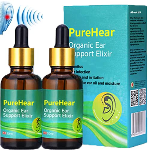 Insgesamt Purehear Bio-Ohrunterstützungselixier, Tinnitus-Linderungstropfen, Natürliche Bio-Kräutertropfen, Lindert Ohrensausen, Summen Und Klicken (2 Flaschen)