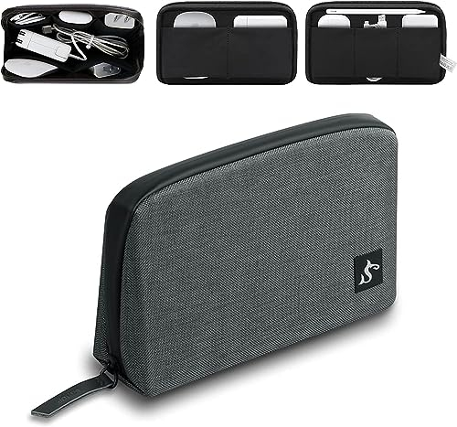 SIMTOP Kabel Organizer Tasche klein,Wasserdicht kabelorganizer Reisen Elektronische Organizer unterwegs für USB ladekabel Mouse Ladegerät Zubehör Storage Cable Bag für Reise Arbeit Camping Grau Small