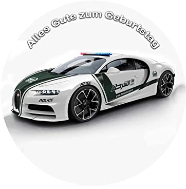 Tortenaufleger, Fondant, Wunschname, Tortenbild, Geburtstag, Polizei, Super Qualität, Ø 20cm, 06809