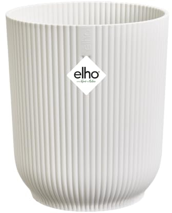 Elho Vibes Fold Orchid High 12,5cm - Orchid Pot Indoor - Pots de Fleurs Intérieur - Plastique 100% recyclé - Blanc/Blanc Soie