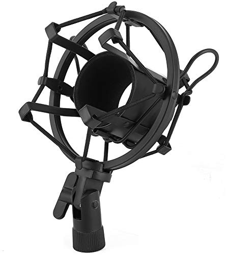 QANYEGN Metall Mikrofonständer, Mikrofonspinne Shock Mount, Mic Halterung Stand, Mikrofon Halter Clip, Reduziert Vibrations für 43 Bis 50mm Durchmesser Kondensator Mikrofon, Schwarz