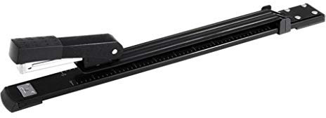 Häftare, bordshäftare, minihäftare Modehäftare Långarmshäftare - Kapacitet 25 ark, 300 mm halsdjup - Ergonomisk metallkropp, Robust och pålitlig-svart kontorsmaterial (Färg : Nero) (Color : White)