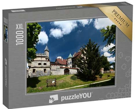 Puzzle 1000 Teile XXL „Sommerliche Ansicht von Schloss Lichtenstein“ – aus der Puzzle-Kollektion Burgen