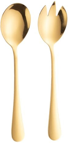 OUNONA 2pièces Cuillères De Service Acier Set De Couverts à Salade Dorés Pour Fruits Et Salades Ustensiles Élégants Et Pour Cuisine Repas
