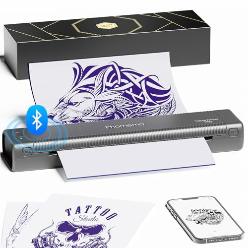Phomemo Nouveau Thermocopieur Tatouage TP81, Imprimante Thermique Tatouage Compatible avec Smartphones et PC,Imprimante Stencil Tatouage Livrée avec 10 Feuilles Transfert Papier de Tatouage, Gris