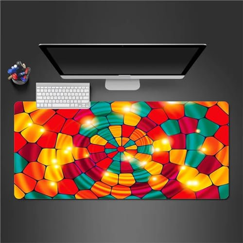 QiHon Gaming Mauspad XXL Rot Grün Großes Mauspad Schreibtischauflage mit Vernähte Kanten Einer speziellen Oberfläche verbessert Geschwindigkeit und Präzision 700x300x3mm