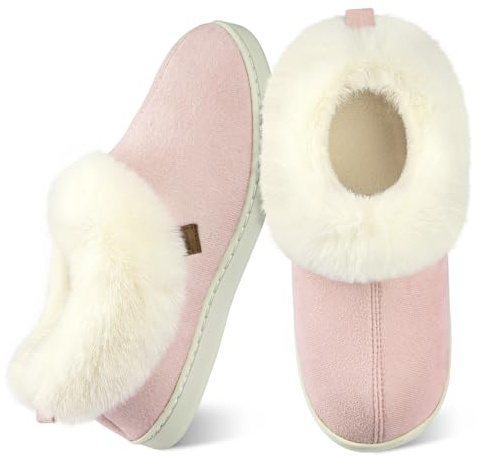 Wostock Ciabatte Donna Invernali Pantofole da donna chiuse per Cuscino Morbido Scarpe Casa Con Suola In Gomma Dura Indoor Outdoor