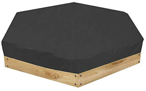 Hexagonal Sandbox Canopy Cover, 190T Polyester, Snow Proof, Easy Install &, Sun Protection, for Year-Round Use, 55.1x43.3x7.9in (140 * 110 * 20cm)