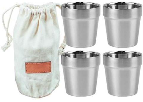Gitekain Stainless Steel Cups, Beer Pint Glasses, Camping Drinking Glasses, Stackable Metal Tumblers, Shatterproof Drinkware, Drinking Cups, Outdoor Metal Cups, Versatile Pint Tumblers