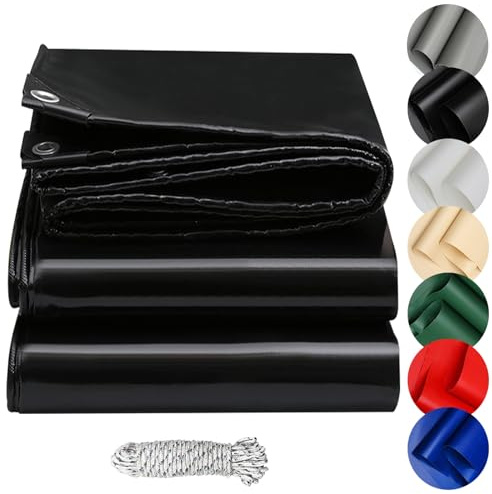 Bâche Universelle, Bâche Imperméable 1.2 x 4 m Étanche, Résistante Aux UV, Indéchirable, sur Mesure Bâche Industrielle Couverture Étanche pour Serre Jardin Pergola Piscine, Noir
