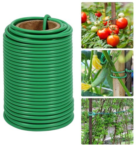 Riisoyu Fil Serrage pour Jardin, 3.5mm x 20m Fil Jardin Vert Souple Fil Fer Cloture Liens Jardinage pour Ligatures Lien Tuteurage Soft Attache Plantes Souple Tie pour Plantes Fleurs Légumes Vignobles
