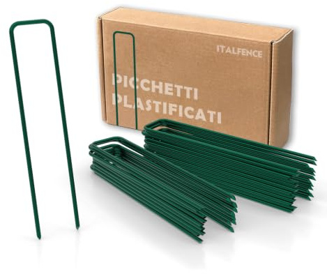 Grapas de sujeción Ø3,00mm plastificadas, Malla antihierba [50 piquetas]