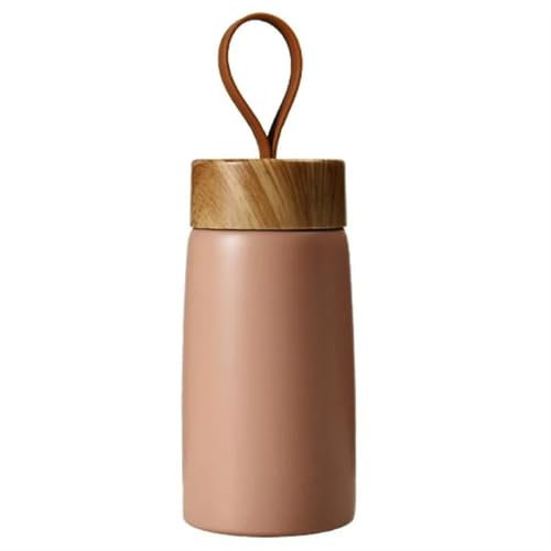 HKYBCF Kaffeetasse Untertasse Isolierte Kaffeetasse aus 304 Edelstahl, Wasser-Thermoskanne, Isolierflasche, Mini-Wasserflasche, tragbarer Reisebecher, Thermobecher(Pink)