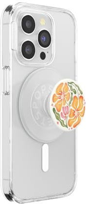 PopSockets Telefongrepp för MagSafe med stativ, magnetiskt stativ, utbytbar topp, säkert grepp för iPhone MagSafe-fodral, telefon- och surfplattegrepp, söta popSockets – ökenträdgård