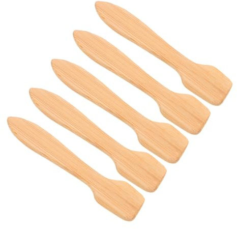 OFFIGAM 5stücke Gesichtsspatel Aus Natürlichem Bambus Kosmetikspachtel Für Make-up Und Masken Tragbares Mit Mini-spateln Für Anwendung Und