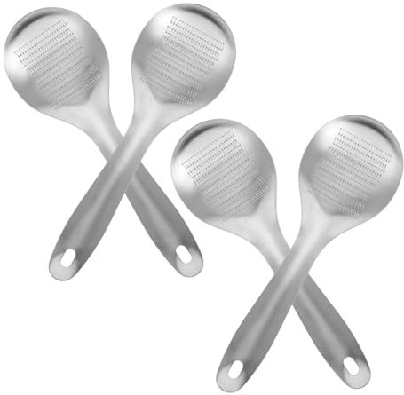 Cabilock 4piezas Cuchara Para Moler Jengibre De Acero Inoxidable Manual Ranurada Triturador De Alimentos Para Queso Cebolla Frutas Verduras y Jengibre Ralladoras